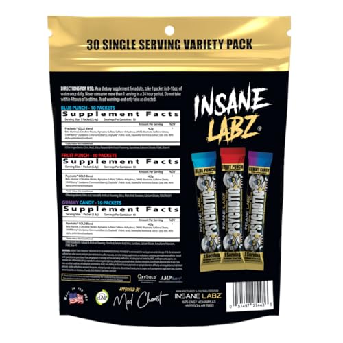 Insane Labz Psychotic Gold powder-texture reveals fine granules ready to mix.