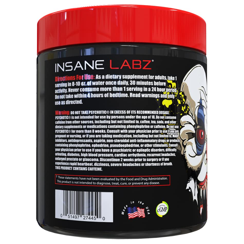 Insane Labz Psychotic powder scoop ready for a focused workout.