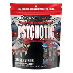 Insane Labz Psychotic powder tub front view for powerful pre-workout energy