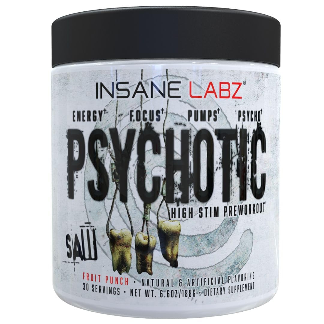 Insane Labz Psychotic SAW bottle ready for a pre-workout energy boost.