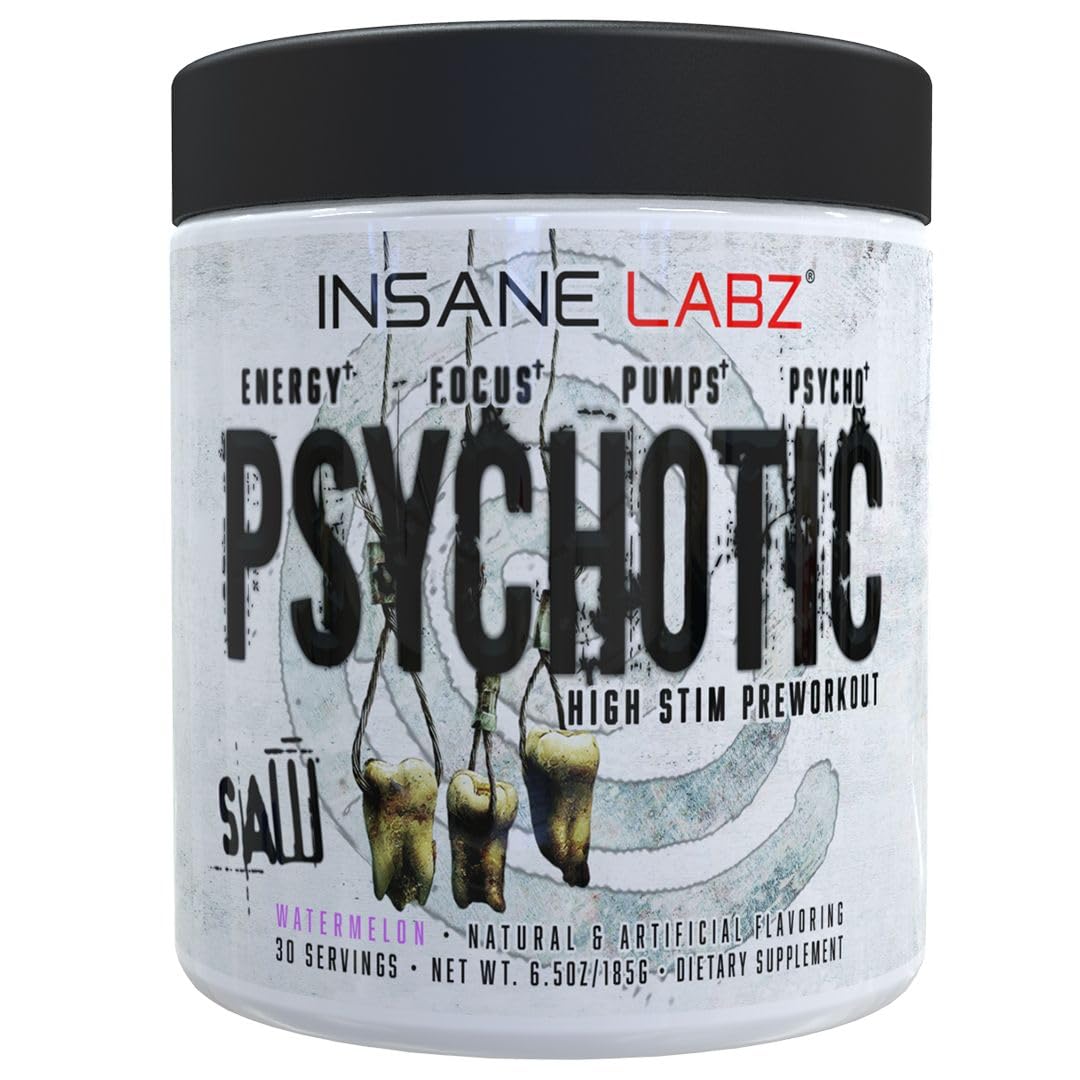 Insane Labz Psychotic SAW Watermelon bottle ready for an intense workout
