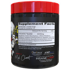 Insane Labz Psychotic scoop close-up illustrating precise serving for sustained training sessions.