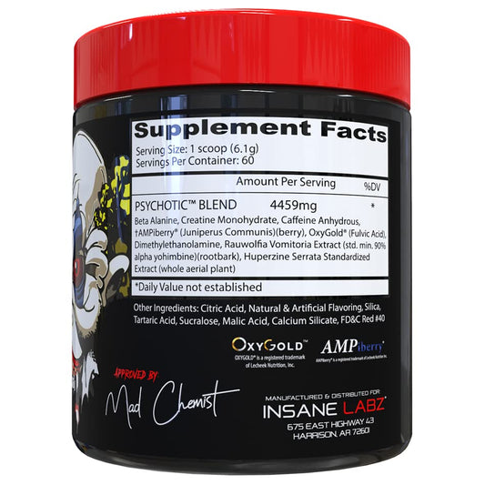Scoop of Insane Labz Psychotic ready to measure a serving for focus.