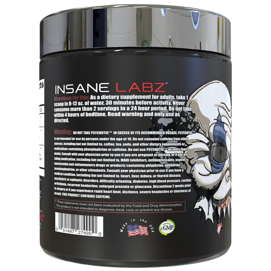 Insane Labz Psychotic Test scoop with powder ready for quick mix.