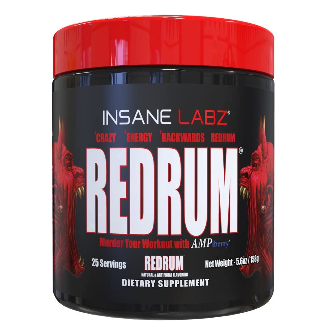 Insane Labz Redrum grape bottle shows bold label for pre-workout energy