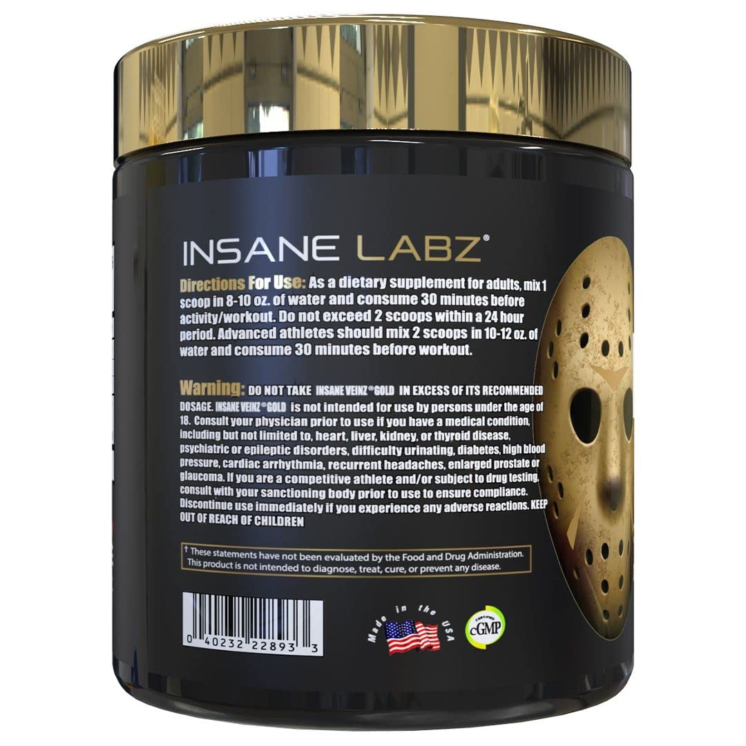 Veinz Gold serving scoop ready for a non-stimulant pre-workout session.