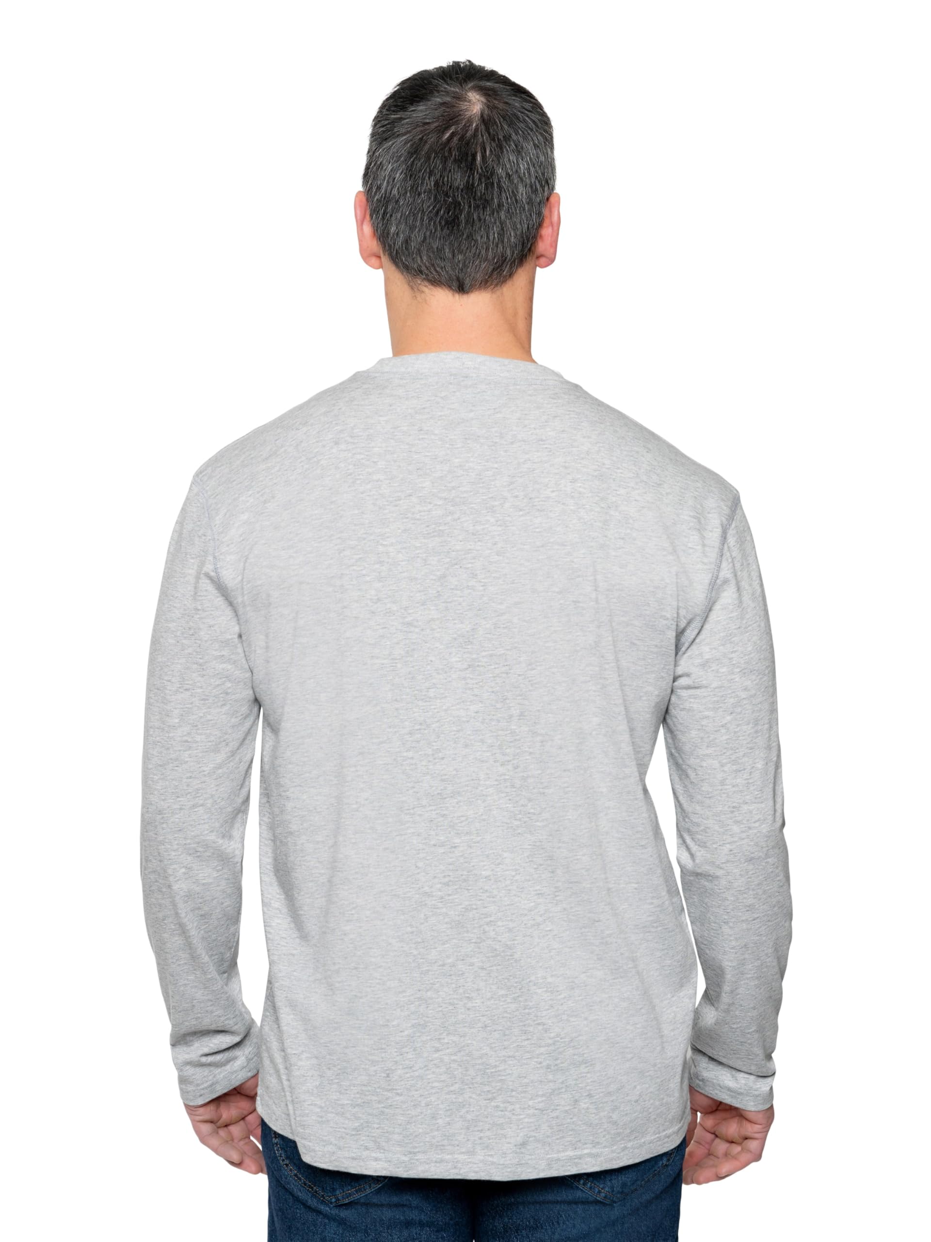 Insect Shield men's UPF wicking long sleeve tee back view highlighting fabric coverage