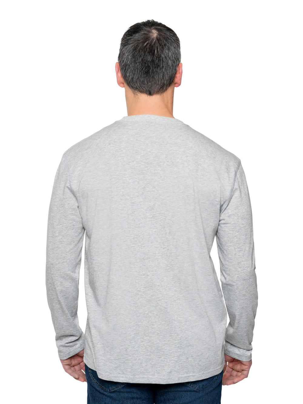 Insect Shield men's UPF wicking long sleeve tee back view highlighting fabric coverage
