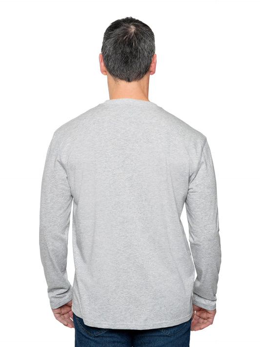 Insect Shield men's UPF wicking long sleeve tee back view highlighting fabric coverage