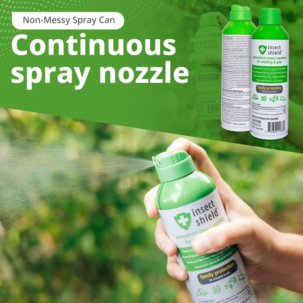 Insect Shield formula dries odorless without fabric damage.