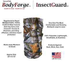 InsectGuard tick gaiters packaging illustrates easy setup and care.