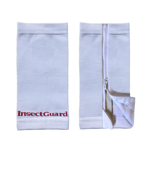 InsectGuard ZipOn tick gaiters worn on leg for lightweight insect protection.
