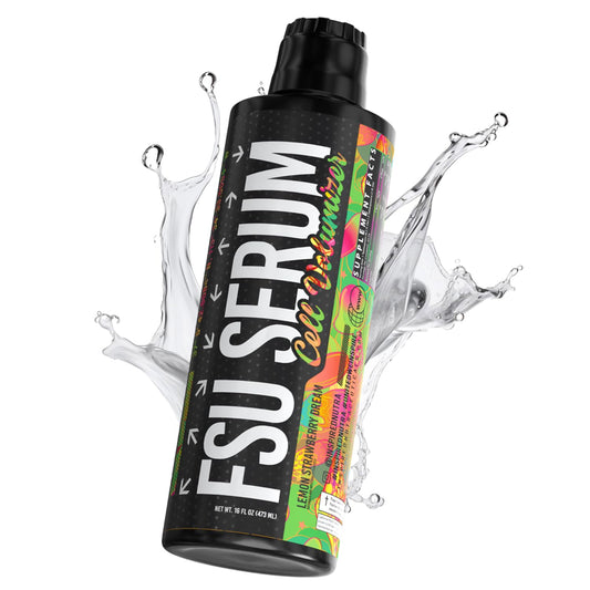 Inspired Nutraceuticals FSU Serum bottle—hero shot highlighting liquid hydration and pump potential.
