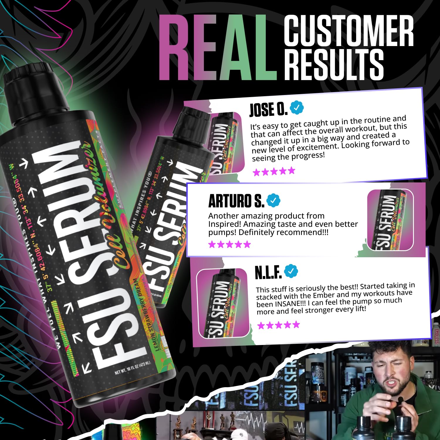Inspired Nutraceuticals FSU Serum nitrate bottle—visual cue of boosted nitric oxide for circulation.