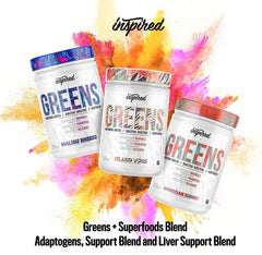 Inspired Nutraceuticals Greens Island Vibes Pineapple Punch ready for a tropical flavor boost