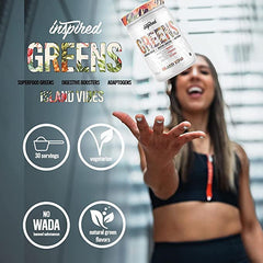 Inspired Nutraceuticals Greens spirulina and chlorella powder for plant-based nutrition