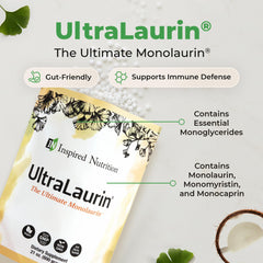 UltraLaurin ingredients label emphasizes vegan and non-GMO integrity.