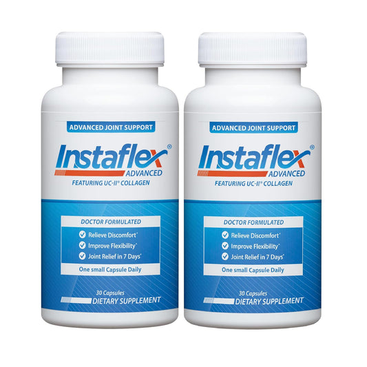 Instaflex Advanced bottle cap close-up signaling easy daily joint support on the go.