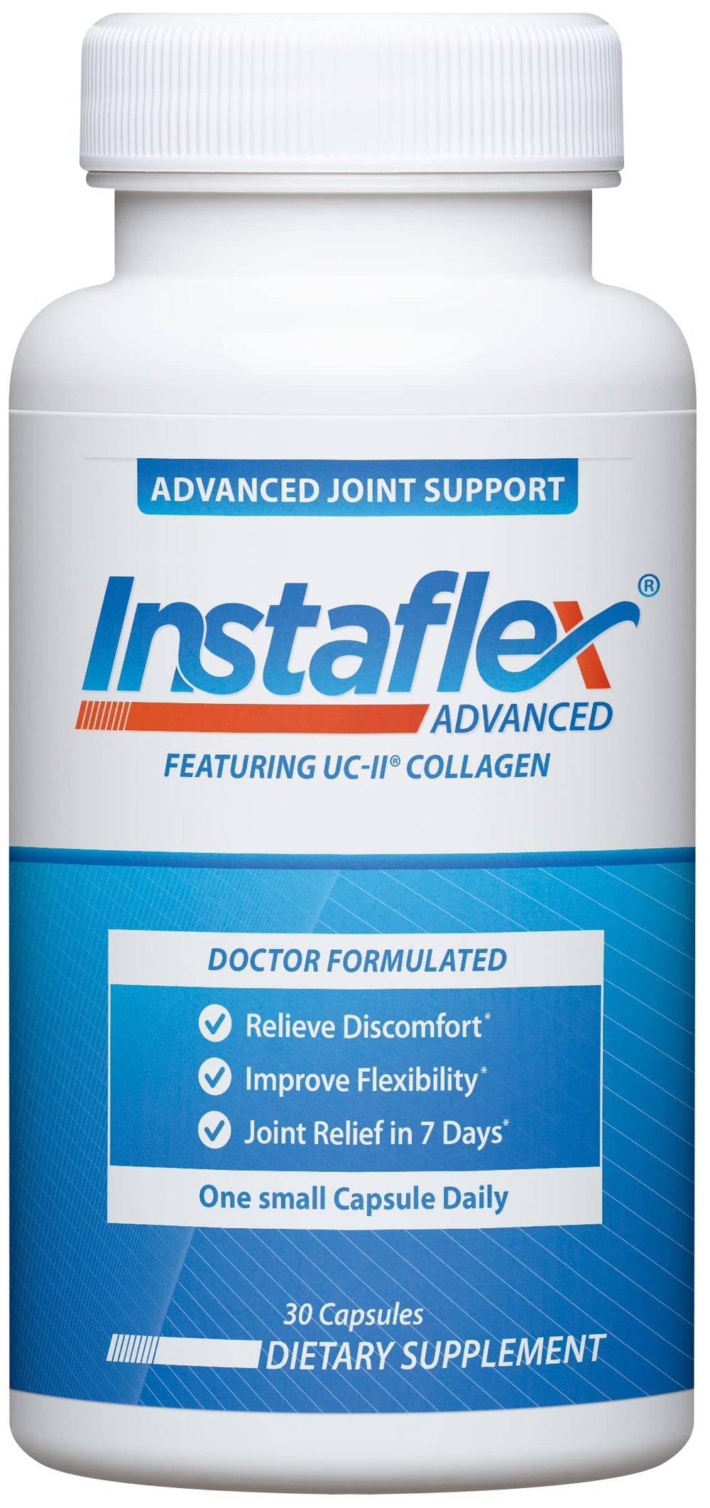 Instaflex Advanced bottle front view for on-the-go joint support