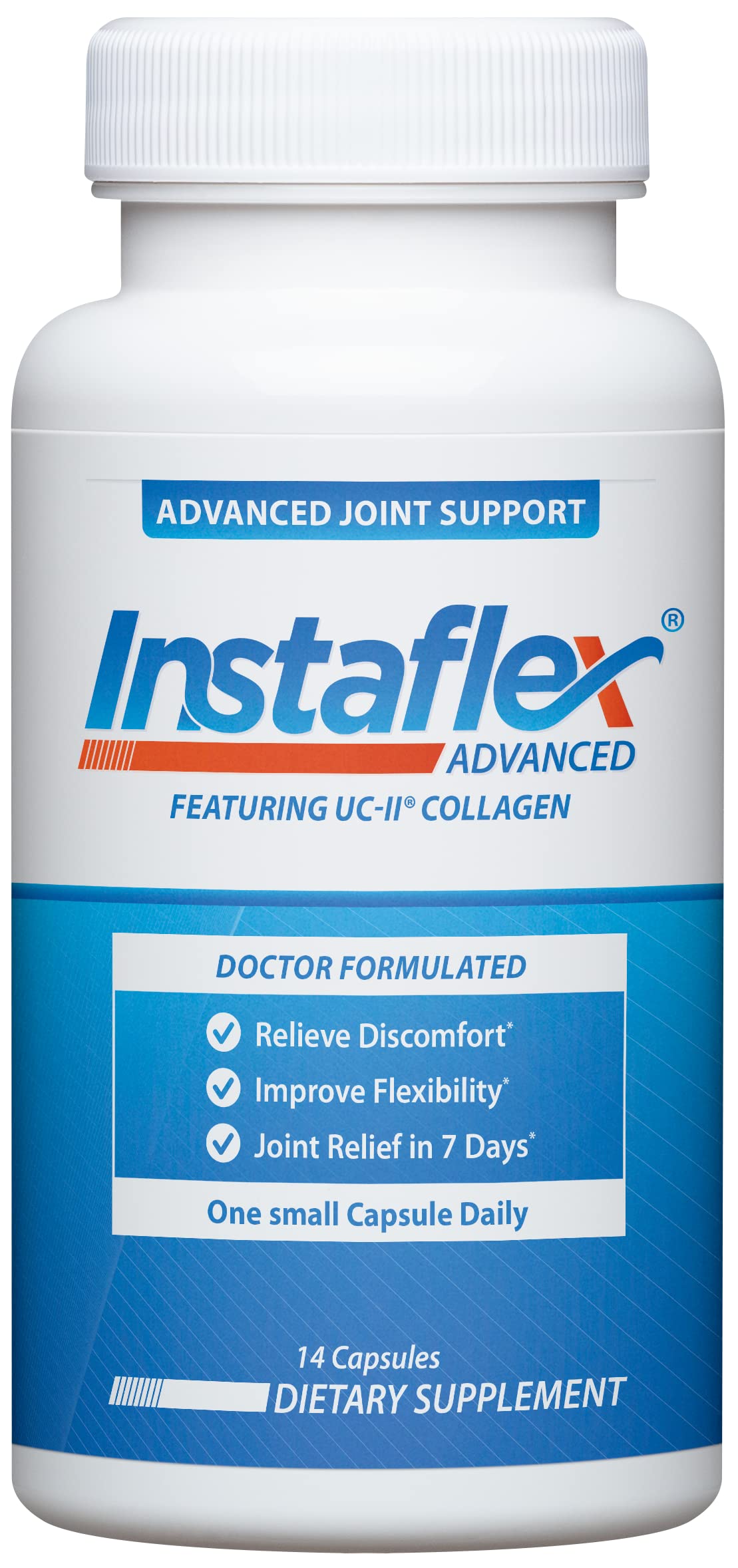 Instaflex Advanced bottle front promoting daily joint support for mobility