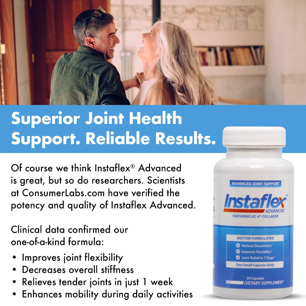 Instaflex Advanced daily-dose capsule in hand for convenient routine and potential joint support