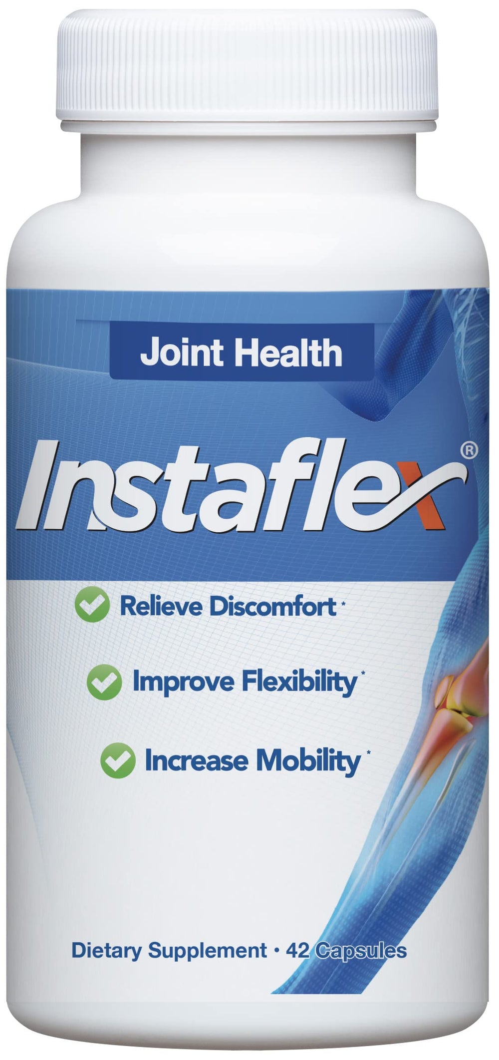 Instaflex label close-up highlighting ingredients for ingredient transparency.