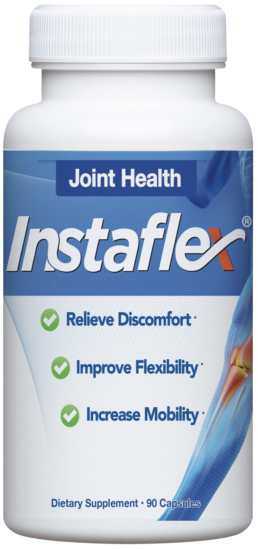 Instaflex label detail highlights the eight-key blend for everyday joint care