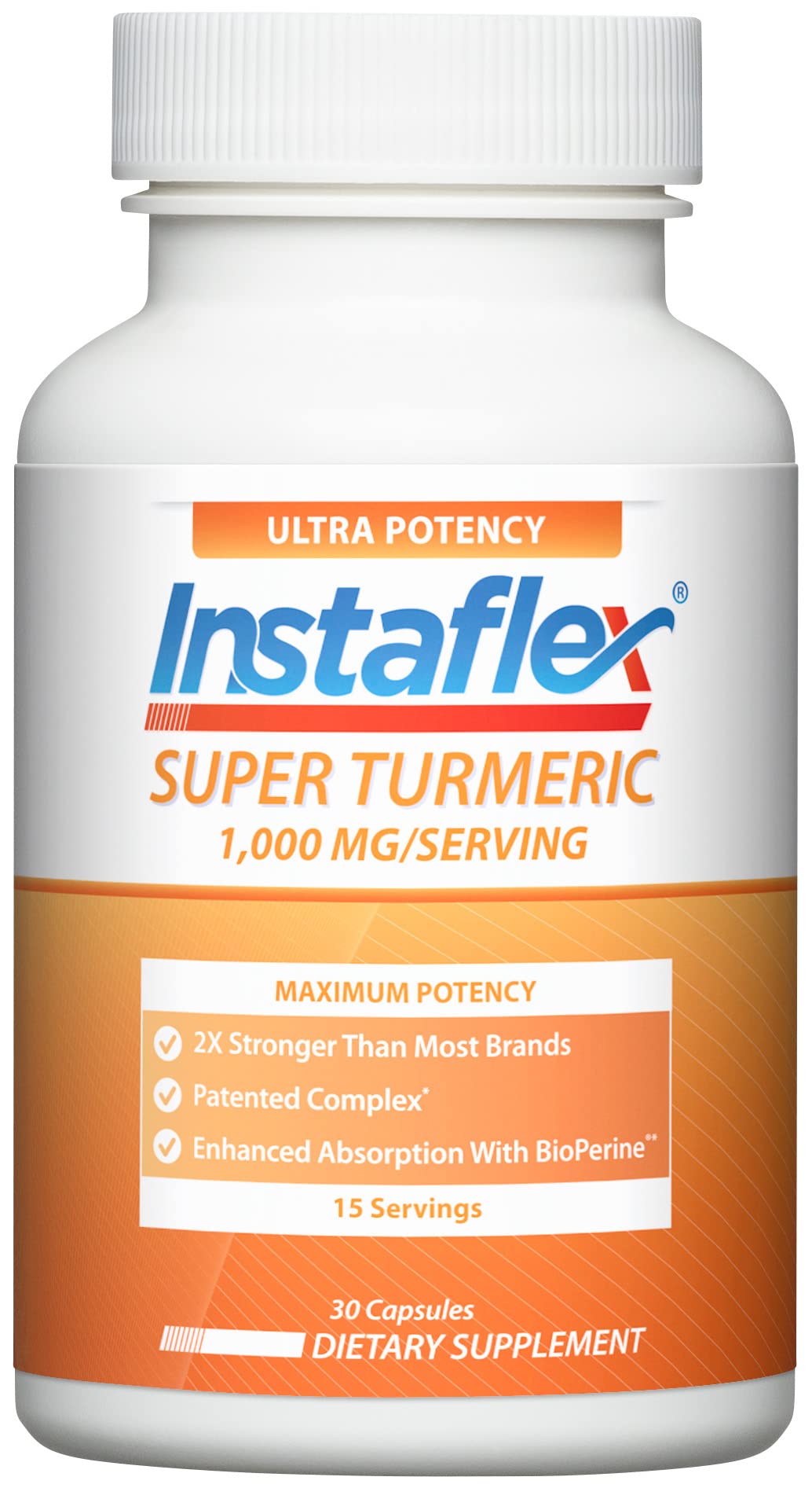 Instaflex Super Turmeric bottle front view for daily support.