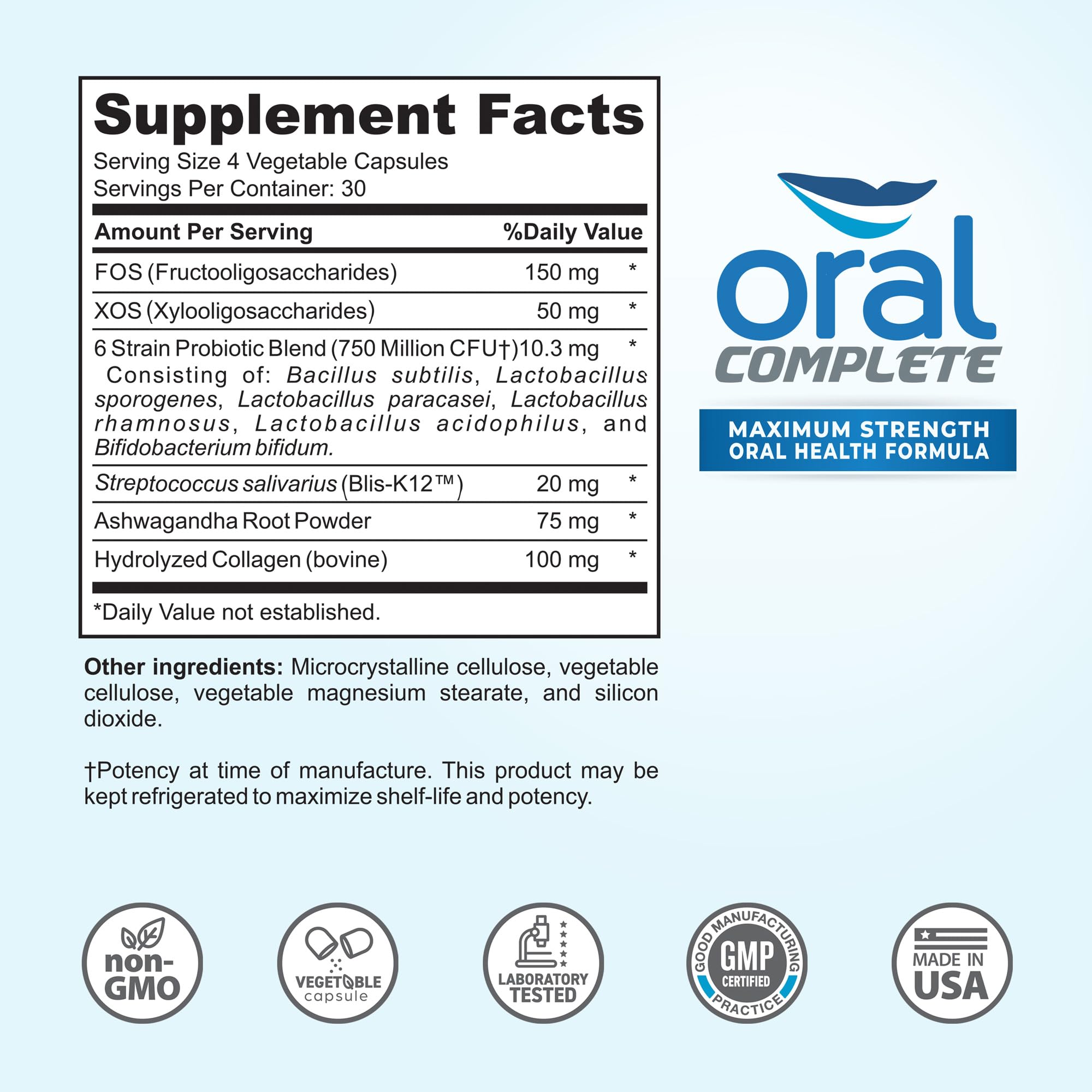 Instant Brands Oral Complete capsules featuring ashwagandha and collagen for daily wellness.