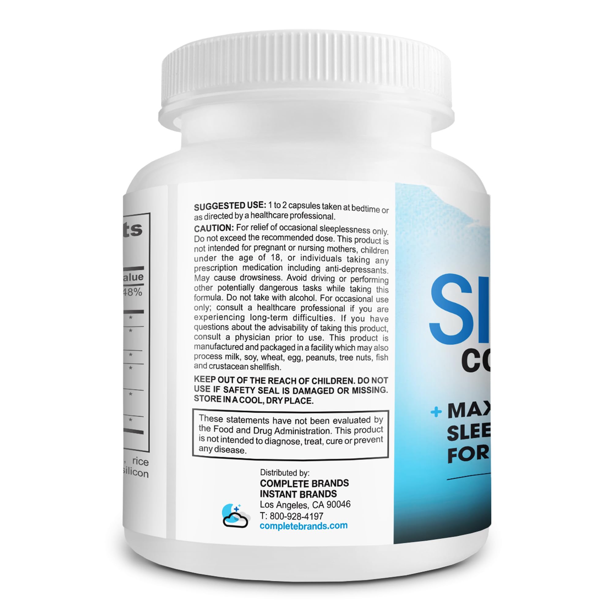 Instant Brands Sleep Complete capsules close-up suggests non-groggy mornings after restful nights.