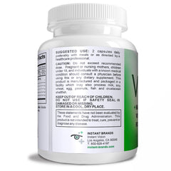 Instant Brands Vision Complete capsules closeup shows lutein-rich formula for visual wellness.