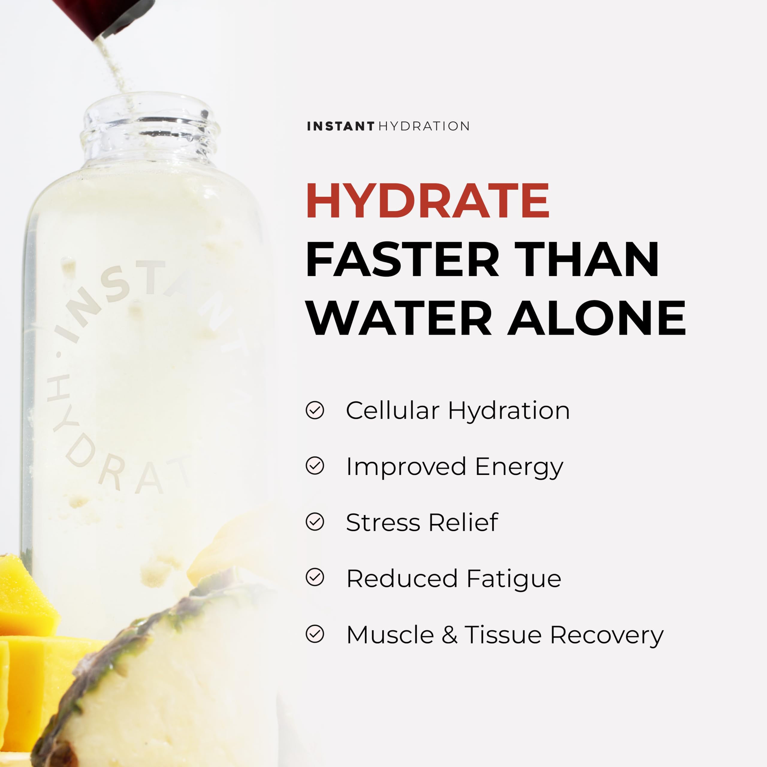 Instant Hydration mango pineapple stick being stirred into water