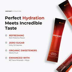 Instant Hydration mango pineapple flavor packets on gym bag shelf