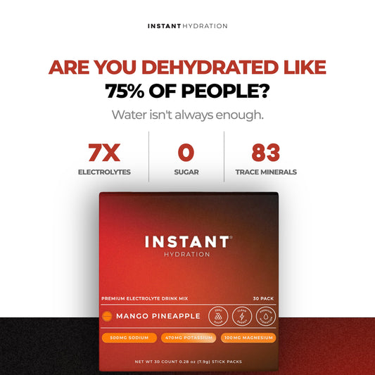 Instant Hydration electrolytes mango pineapple stick—refreshing zero-sugar flavor during training