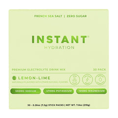 Instant Hydration lemon-lime packet front for on-the-go hydration