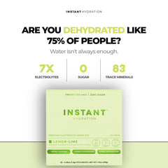 Instant Hydration lemon-lime packet nutrition panel highlights zero sugar