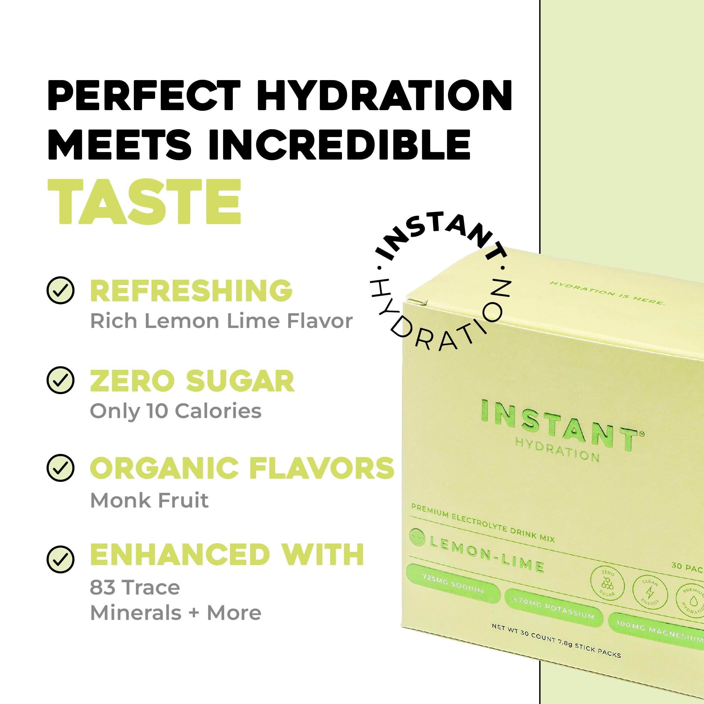 Instant Hydration lemon-lime powder being dispensed into water