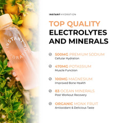 Instant Hydration minerals for muscle recovery: sodium, potassium, calcium, magnesium