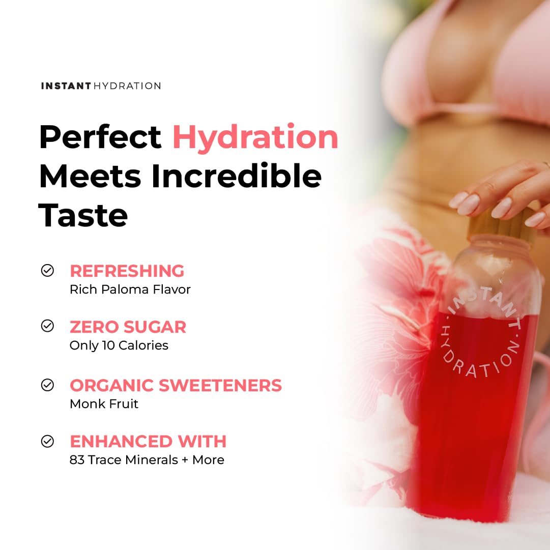 Instant Hydration raspberry powder pours into water for a refreshing hydration drink