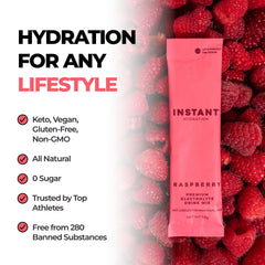 Instant Hydration raspberry drink served after workout for refreshment