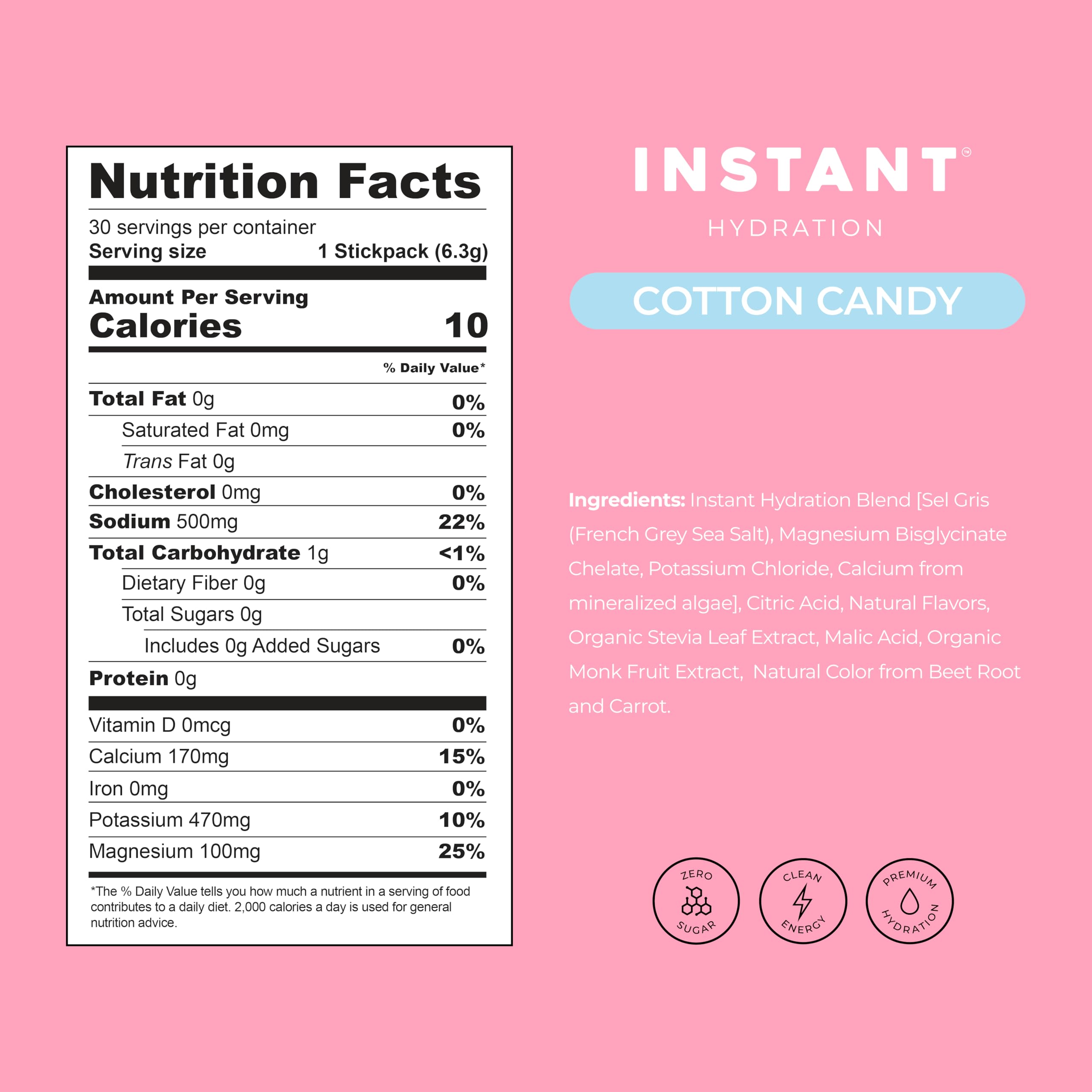 Refreshing cotton candy flavor dissolving in a glass during a workout