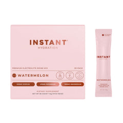 Instant Hydration watermelon electrolytes packets front view for on-the-go hydration.