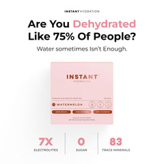 Instant Hydration watermelon electrolytes packets close-up label highlighting high electrolyte content.