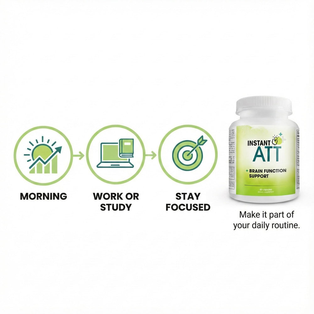 InstantATT daily ritual with capsules supports focused work sessions.
