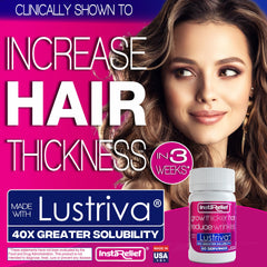 InstaRelief Lustriva ingredient schematic highlights key compounds
