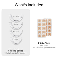 Intake relief band external design for comfortable, secure fit without nose bridge pressure