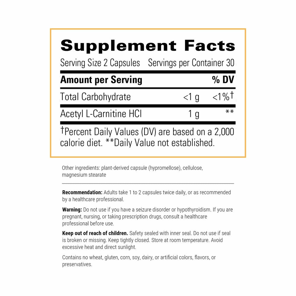 Close-up of Acetyl L-Carnitine capsules by Integrative Therapeutics