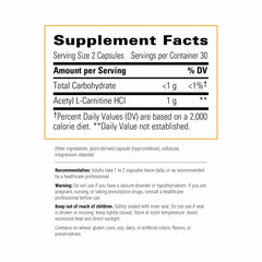 Close-up of Acetyl L-Carnitine capsules by Integrative Therapeutics