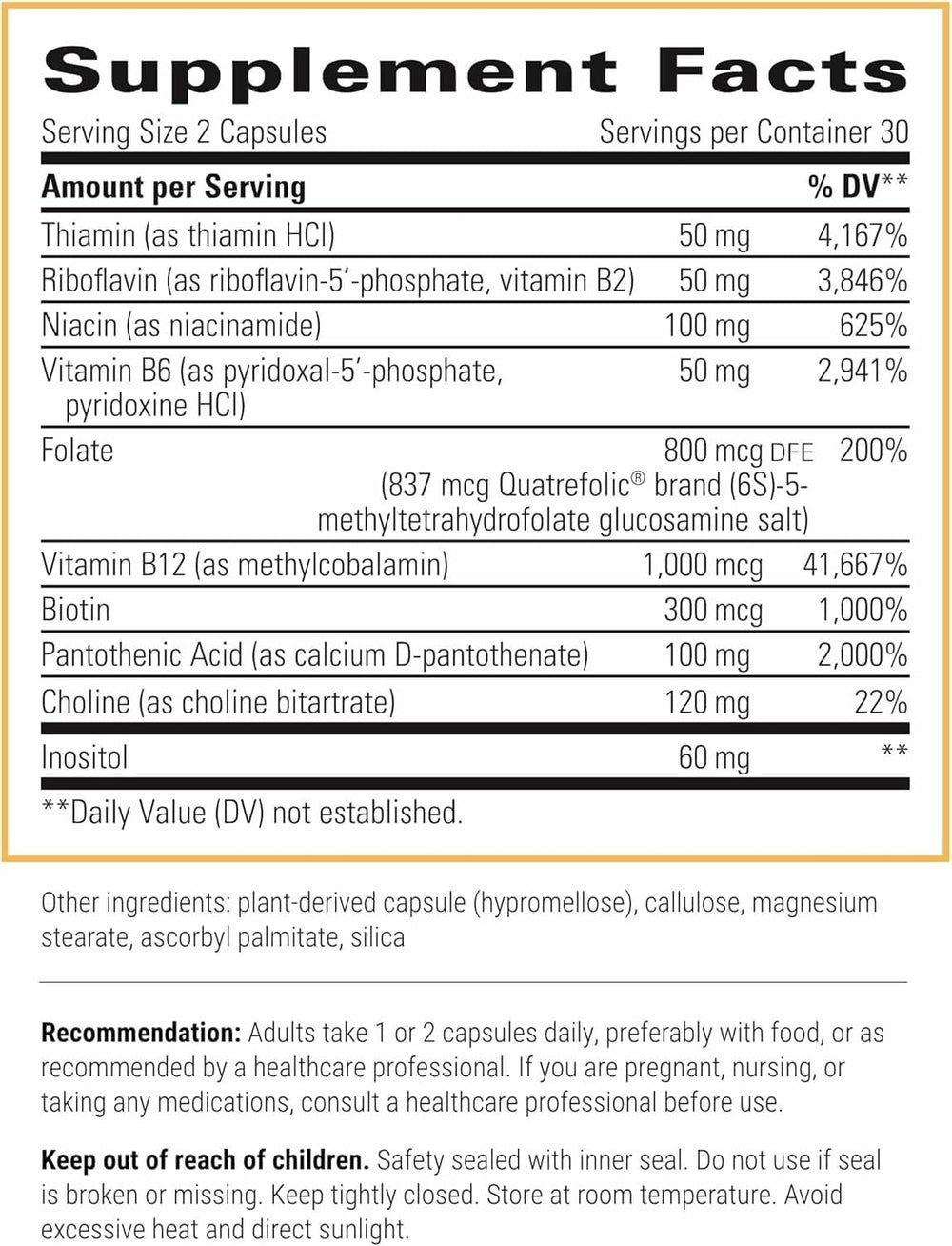 Integrative Therapeutics Active B-Complex capsules close-up shows easy dosing and consistency.