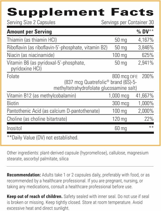 Integrative Therapeutics Active B-Complex capsules close-up shows easy dosing and consistency.